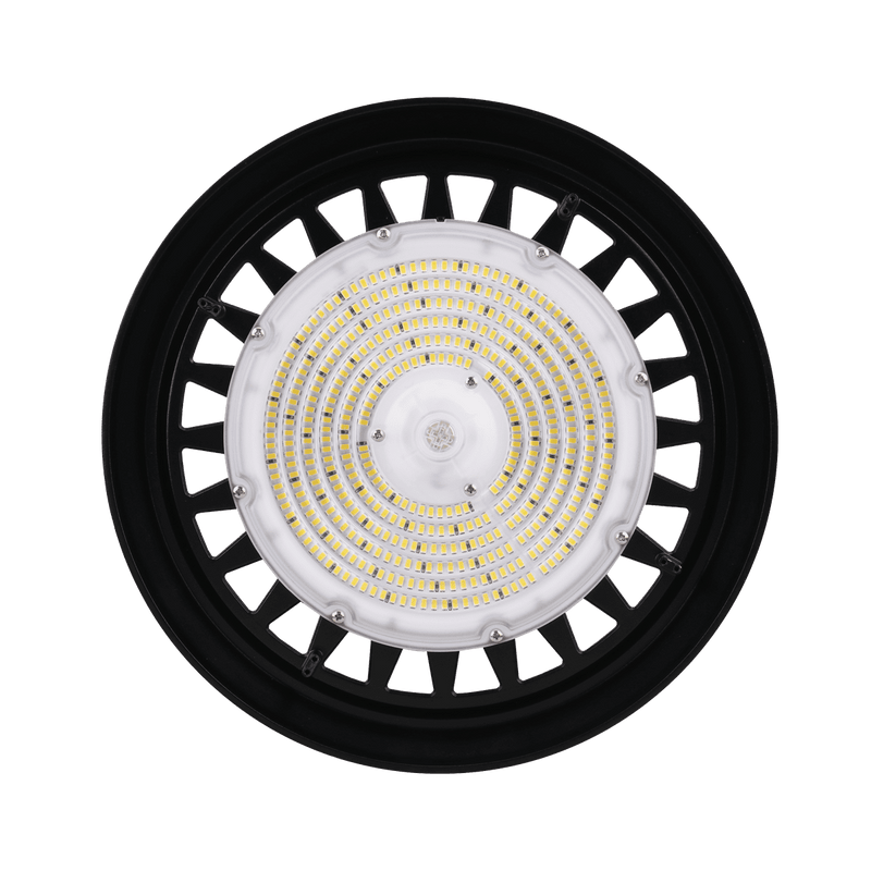 Round LED High Bay, 240W, 5000K, 120-277V, 0-10V Dimming, Black - Green Lighting Wholesale