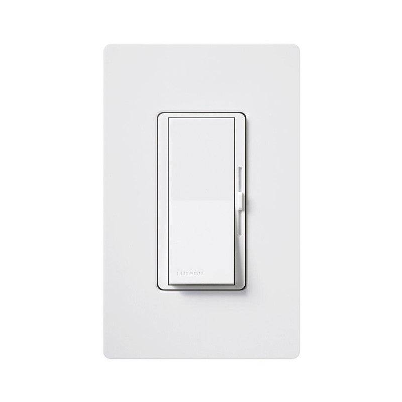 Lutron Diva LED+ Dimmer Switch with Wallplate, 150-Watt/Single-Pole or 3-Way in White - Green Lighting Wholesale