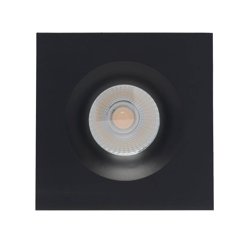 12 watt LED Direct Wire Downlight; 3.5 inch; 3000K; 120 volt; Dimmable; Square; Remote Driver; Black - Green Lighting Wholesale