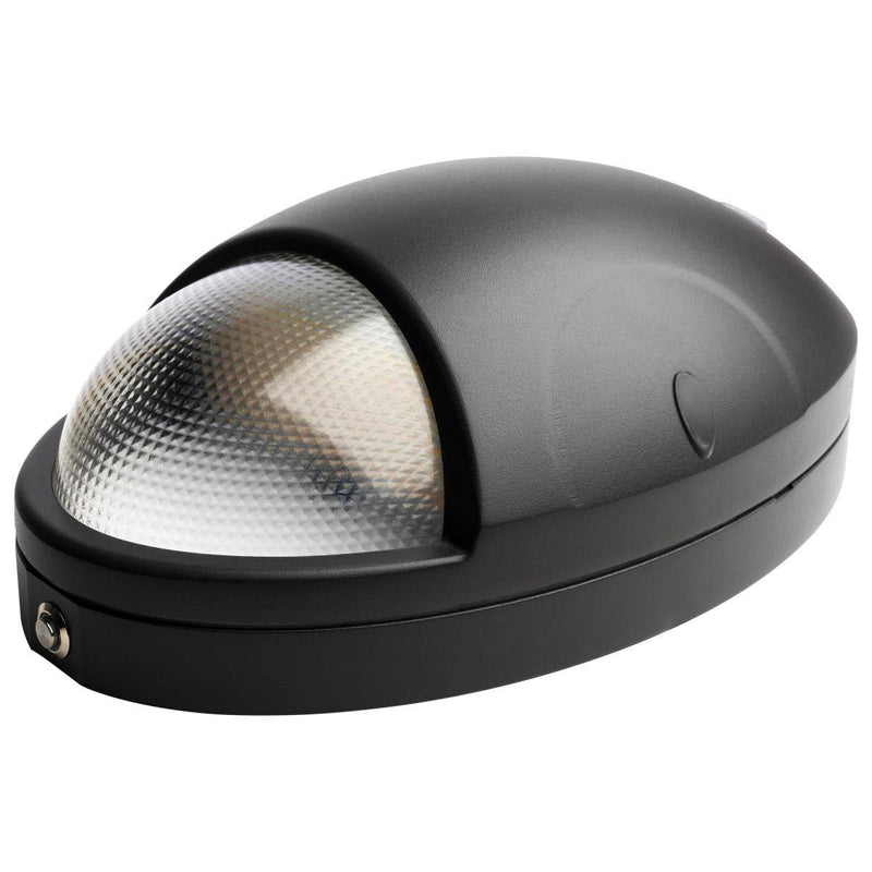 Oval Small Emergency Wall Pack; LED; CCT Selectable; Photocell; Black Finish - Green Lighting Wholesale