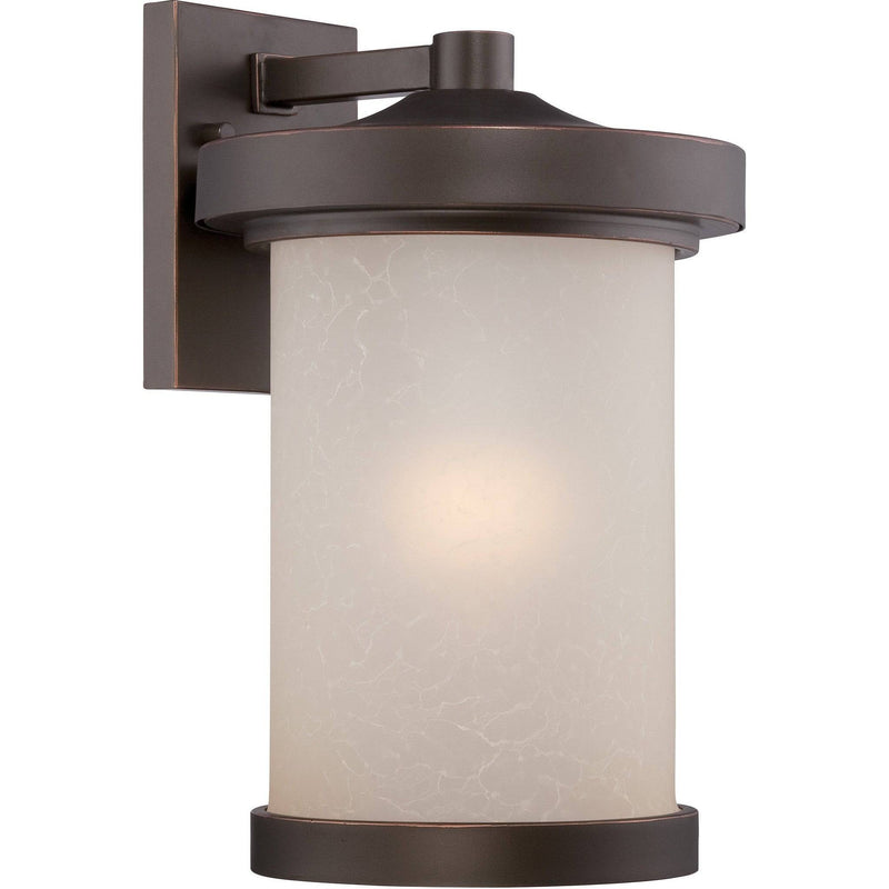 LED Outdoor Medium Wall Lantern with Satin Amber Glass - Green Lighting Wholesale
