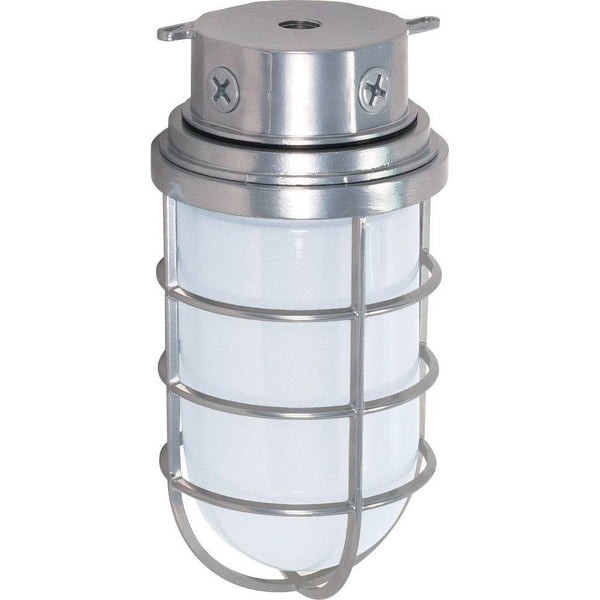 Surface Mount Utility Light with Frosted Glass in Silver Finish - Green Lighting Wholesale
