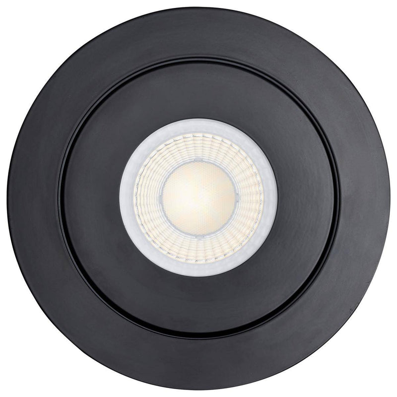 15 Watt; CCT Selectable; LED Direct Wire Downlight; Gimbaled; 6 Inch Round; Remote Driver; Black - Green Lighting Wholesale