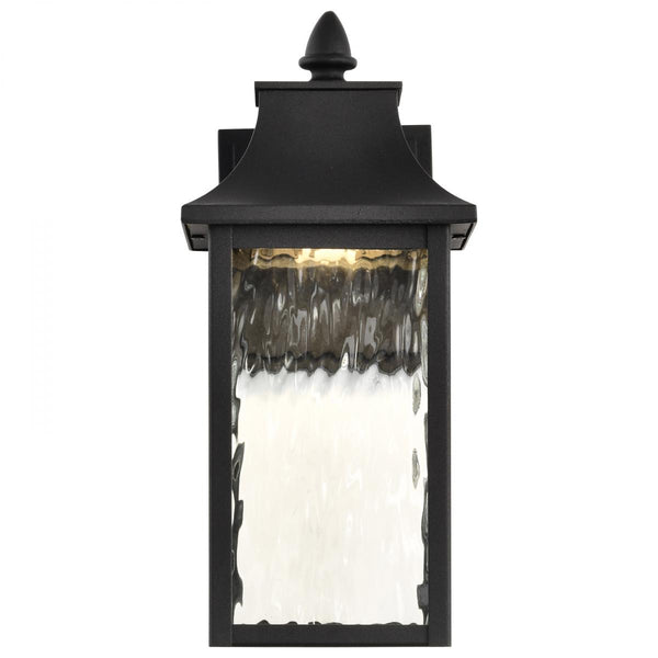 Austen Collection; 1 Light Outdoor Small Wall Fixture; LED; SMART - Starfish RGBTW; CCT Selectable; Matte Black; Clear Water Glass - Green Lighting Wholesale, INC