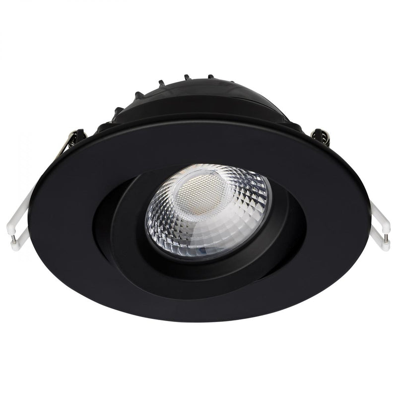 Black 12 Watt LED Direct Wire Downlight; Gimbaled; 4 Inch; CCT Selectable - Green Lighting Wholesale, INC