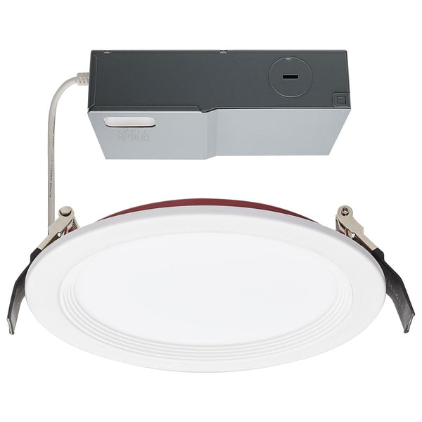 Fire Rated 6 Inch Direct Wire Downlight; Round Shape; White Finish; CCT Selectable - Green Lighting Wholesale, INC