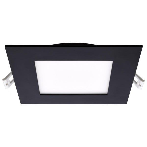 Black Square 12 Watt LED Low Profile Downlight; 6 Inch; CCT Selectable - Green Lighting Wholesale, INC