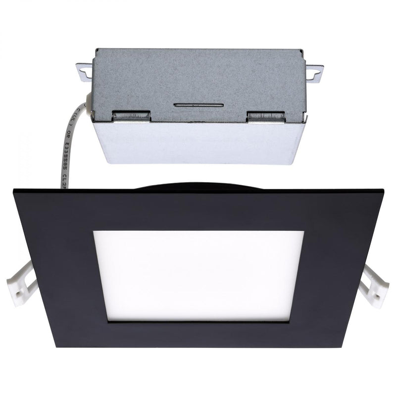 Black Square 12 Watt LED Low Profile Downlight; 6 Inch; CCT Selectable - Green Lighting Wholesale, INC