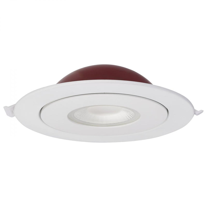 Fire Rated; 6 Inch Direct Wire Directional Downlight; Round Shape; White Finish; CCT Selectable - Green Lighting Wholesale, INC