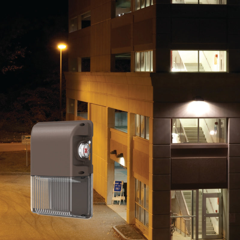 LED Color & Wattage Selectable Mini Wall Pack with Emergency Backup - Green Lighting Wholesale, INC