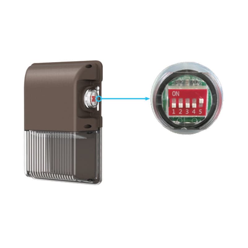 LED Color & Wattage Selectable Mini Wall Pack with Photocell - Green Lighting Wholesale