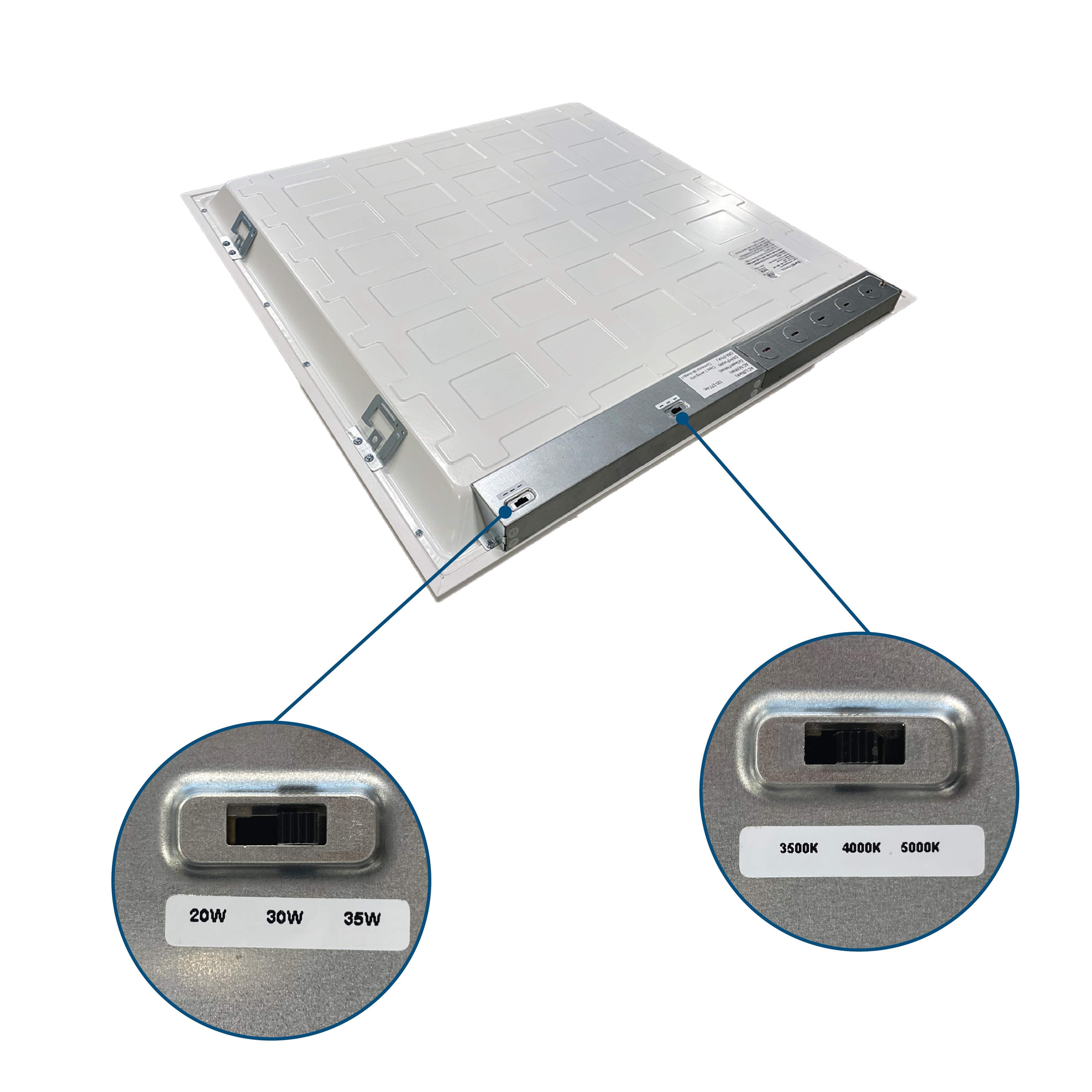 (2-Pack) Back Light Panel 2x2 20-30-35 Watt 2200/3300/4000LM 3CCT Selectable 120-277V - Green Lighting Wholesale