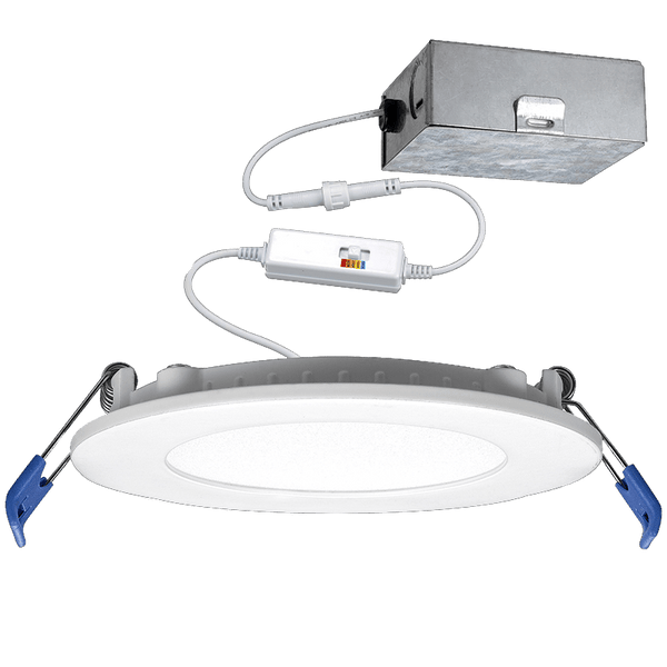 LED 6” Slim Canless Downlight 850 Lumens, 12 Watt, Color Selectable - Green Lighting Wholesale