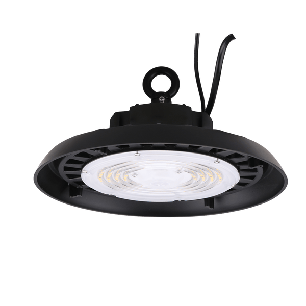 LED Round High Bay, 100W, 5000K, 120-277V, 0-10V Dimming, Black - Green Lighting Wholesale