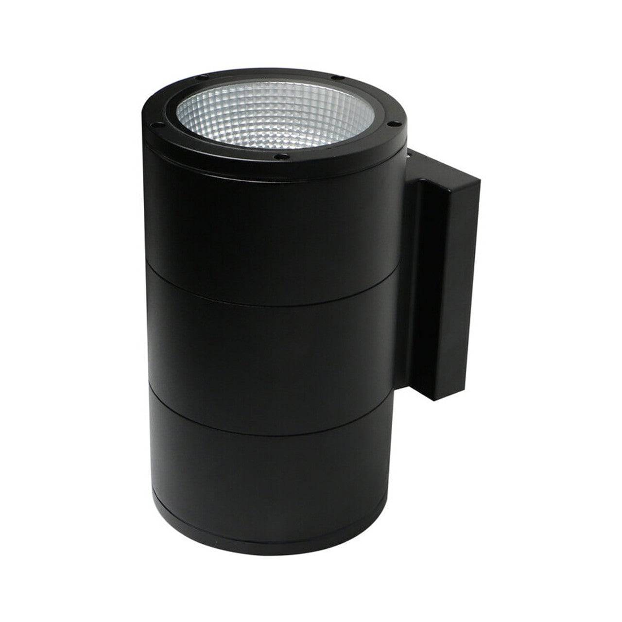 LED Black Cylinder Wall Sconce 6IN 36W 30/40/50K 120-277V Photocell - Green Lighting Wholesale, INC