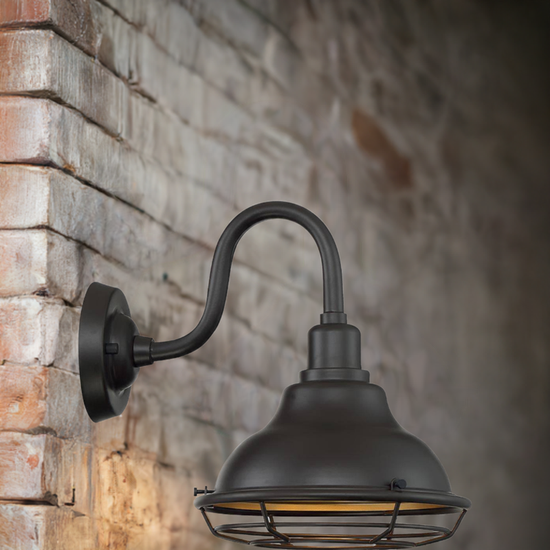 1 Light Sconce with- Dark Bronze and Gold Finish - Green Lighting Wholesale, INC