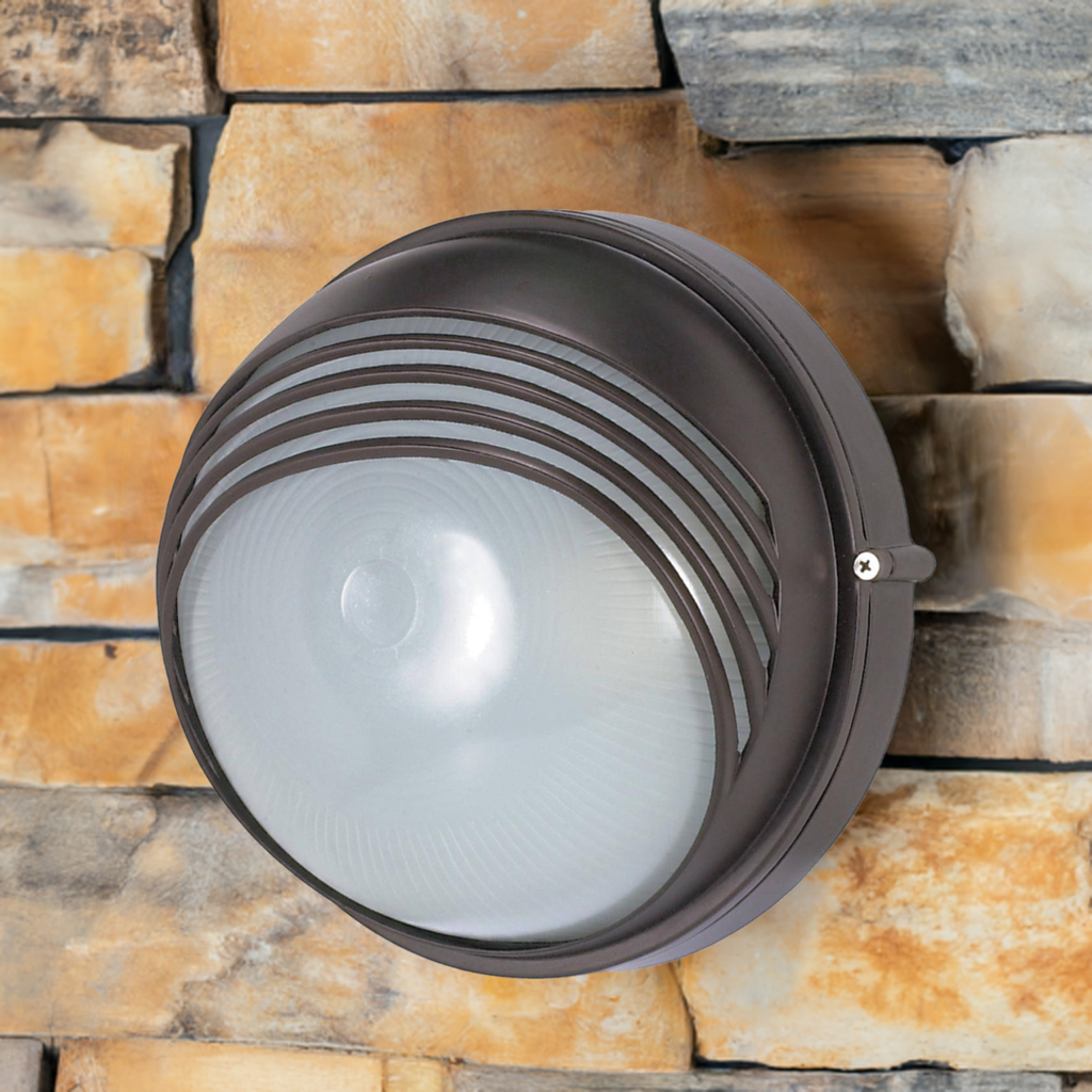 10'' Round Hood Bulkhead - Architectural Bronze Finish - Green Lighting Wholesale, INC