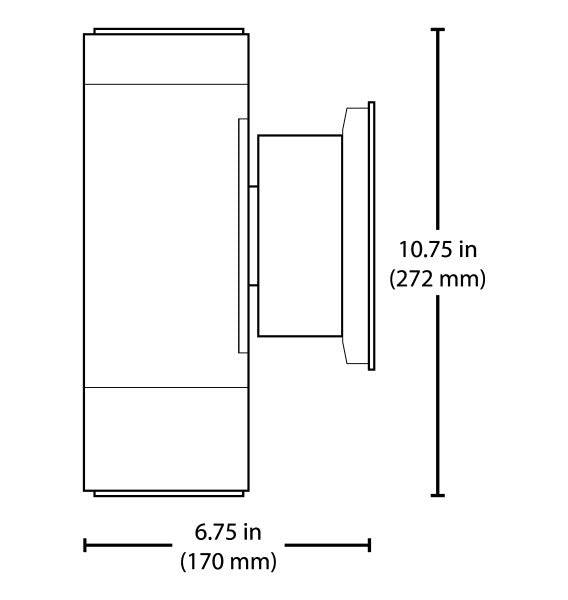 36W LED Outdoor Wall Mount Cylinder with Up/Down Fan Distribution, 3000K, Bronze - Green Lighting Wholesale