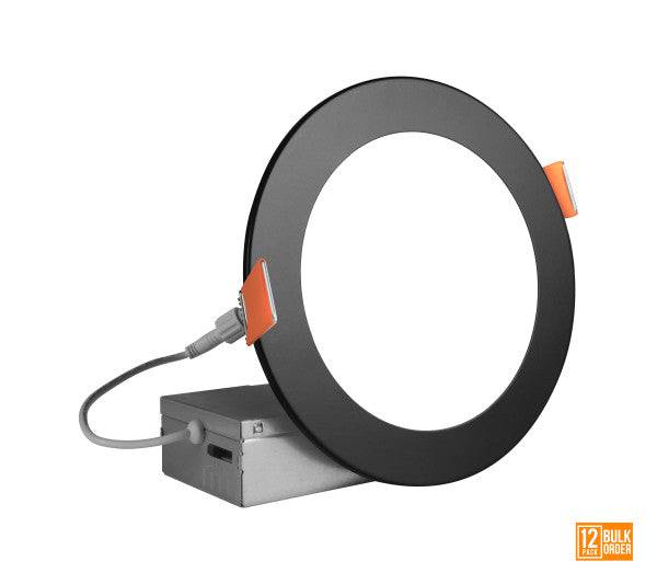 6-inch Black Recessed Selectable LED Wafer (12-Pack) - Green Lighting Wholesale, INC