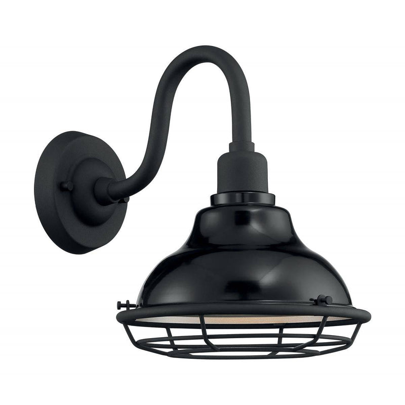 Newbridge - 1 Light Sconce with- Black and Silver & Black Accents Finish - Green Lighting Wholesale, INC
