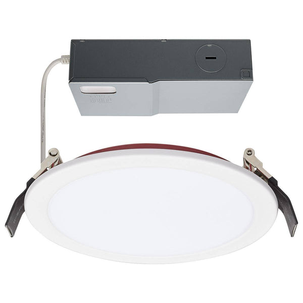 Fire Rated 6 Inch Direct Wire Downlight; Round Shape; White Finish; CCT Selectable - Green Lighting Wholesale, INC