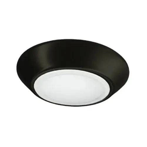 LED Black 7-in 15W Disk Light w/Flat Lens, 850 lm, 120V, 3000K - Green Lighting Wholesale