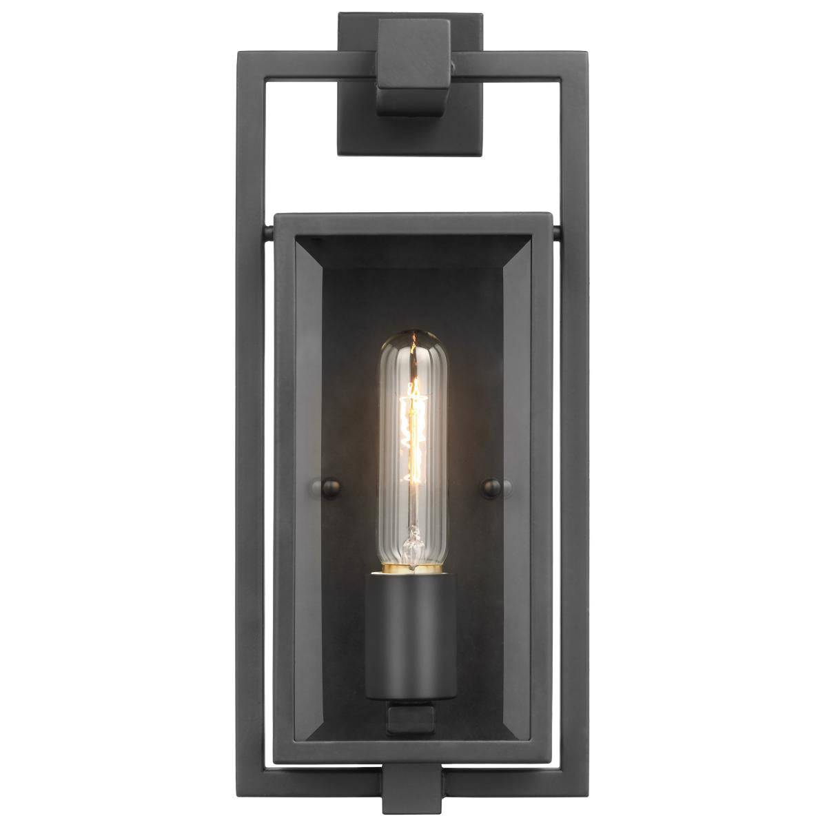 Exhibit; 1 Light; Small Wall Lantern; Matte Black 