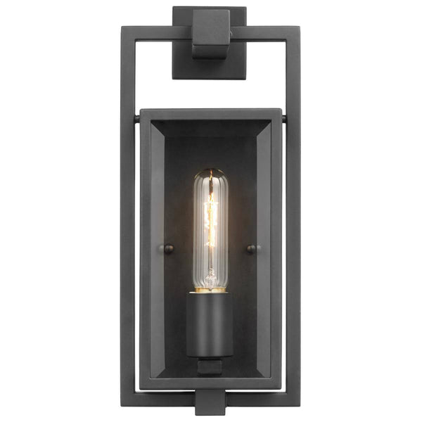 Exhibit; 1 Light; Small Wall Lantern; Matte Black 