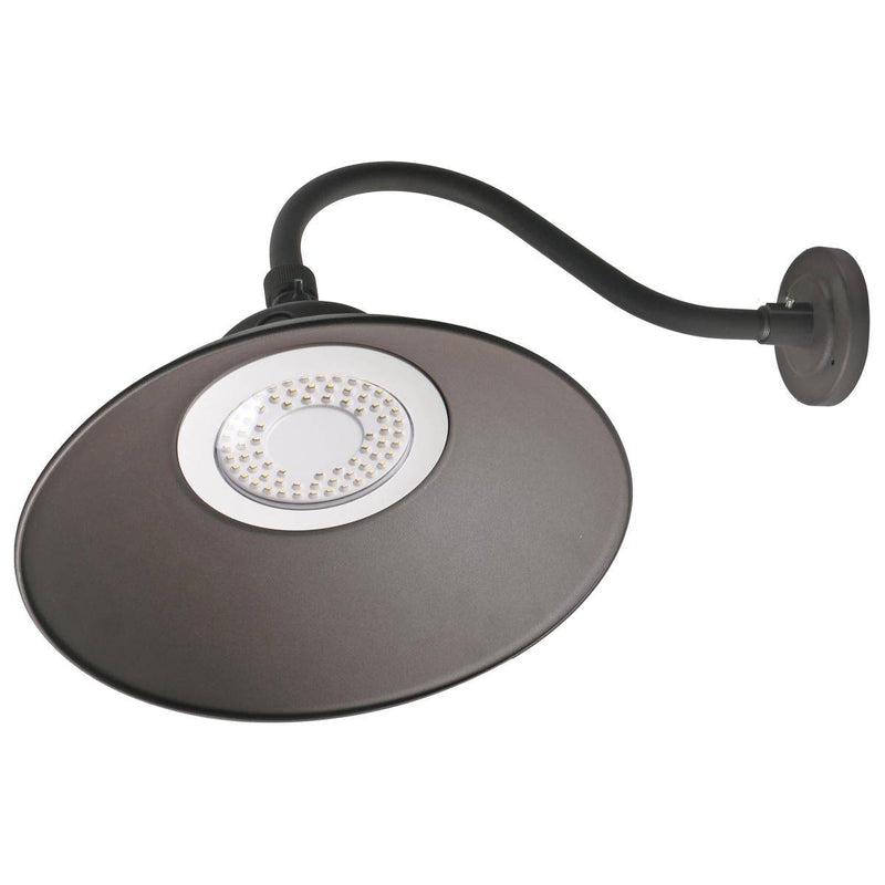 LED Gooseneck; 30W/40W/50W; CCT Selectable 3K/4K/5K; Bronze; 120-277V; With Photocell - Green Lighting Wholesale