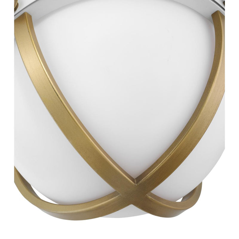 Lincoln; 1 Light Semi Flush Mount; Medium Base; Matte White Finish; White Opal Glass - Green Lighting Wholesale, INC