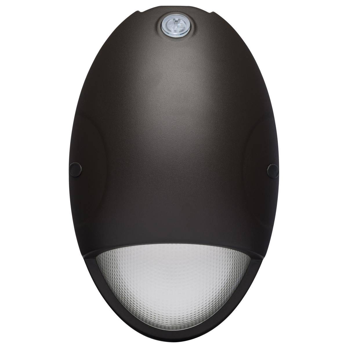 Oval Small Emergency Wall Pack; LED; CCT Selectable; Photocell; Bronze Finish - Green Lighting Wholesale, INC