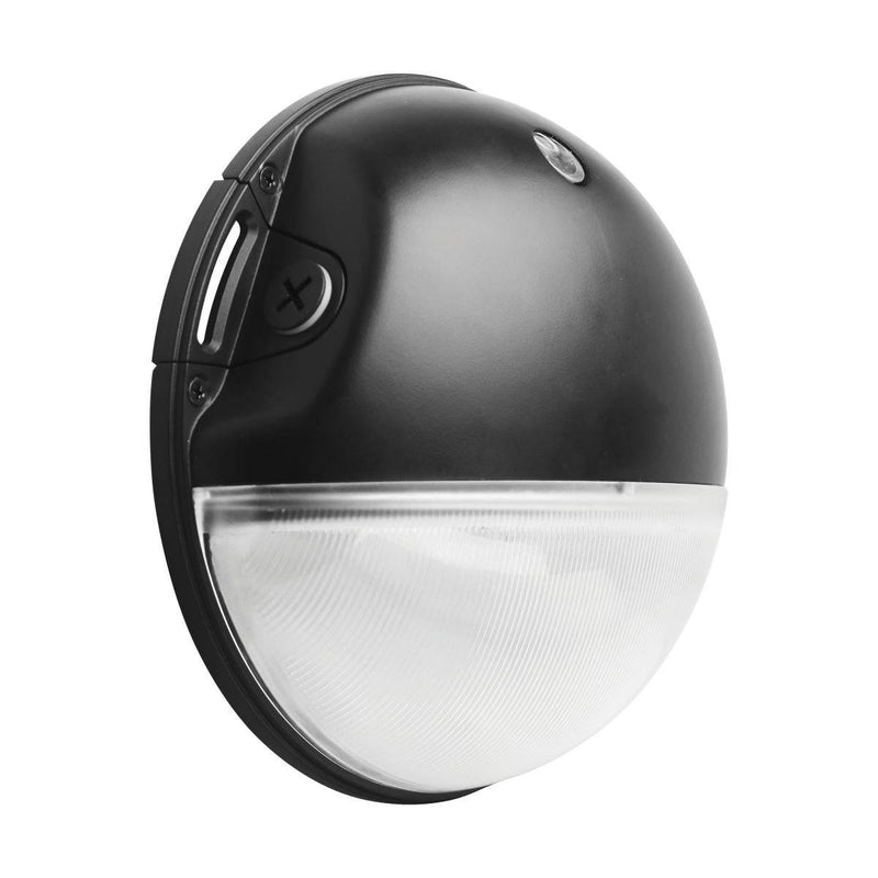 Black LED Small Round Wall Pack; 20W; CCT Selectable