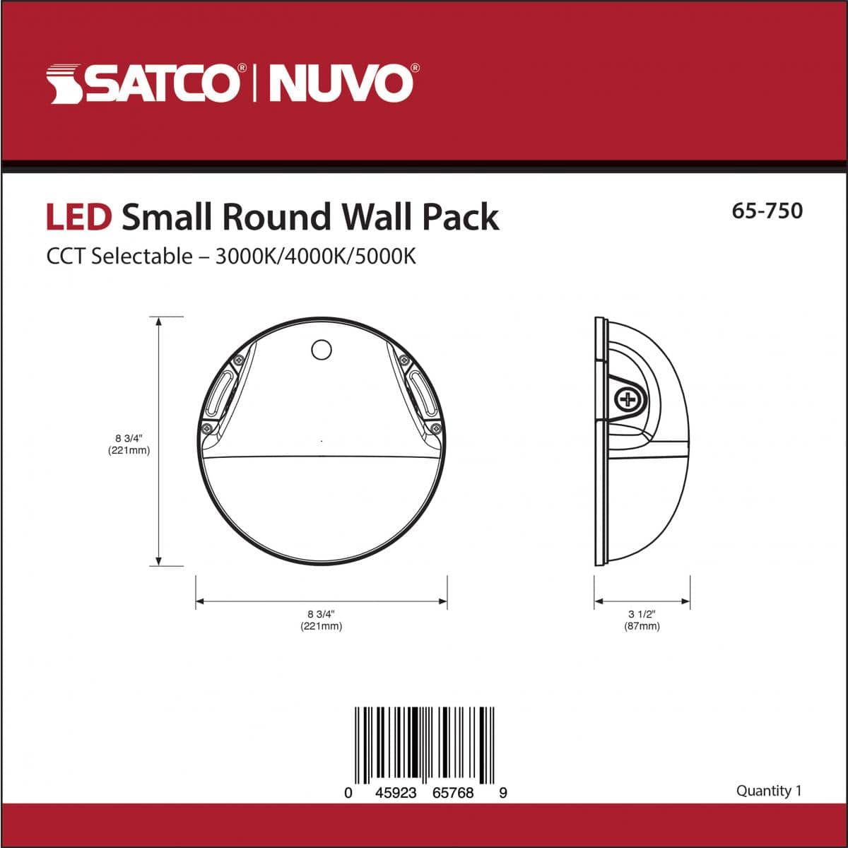 Black LED Small Round Wall Pack; 20W; CCT Selectable; Photocell - Green Lighting Wholesale, INC
