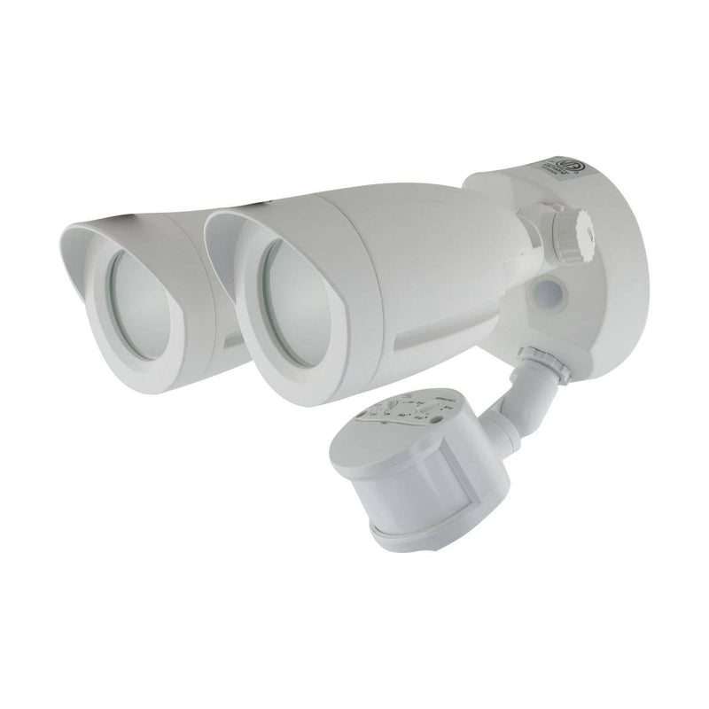 White LED Security Light; Dual Head; Motion Sensor Included - Green Lighting Wholesale, INC