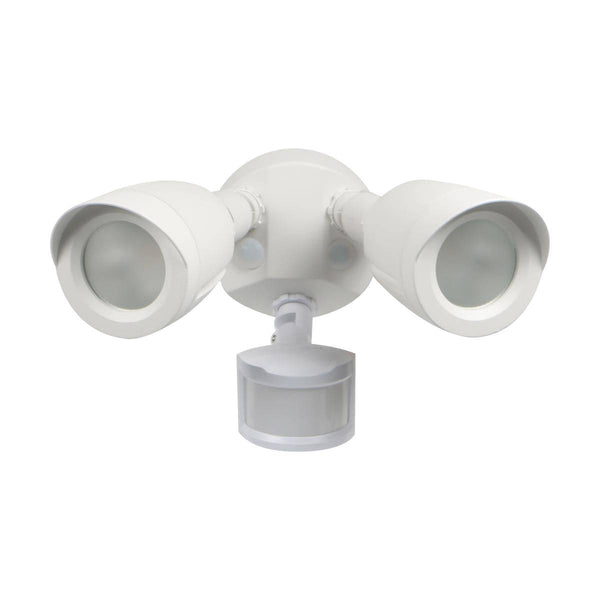 White LED Security Light; Dual Head; Motion Sensor Included - Green Lighting Wholesale, INC