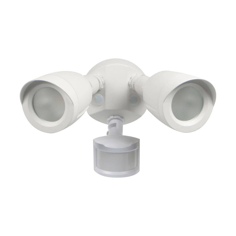 White LED Security Light; Dual Head; Motion Sensor Included - Green Lighting Wholesale, INC