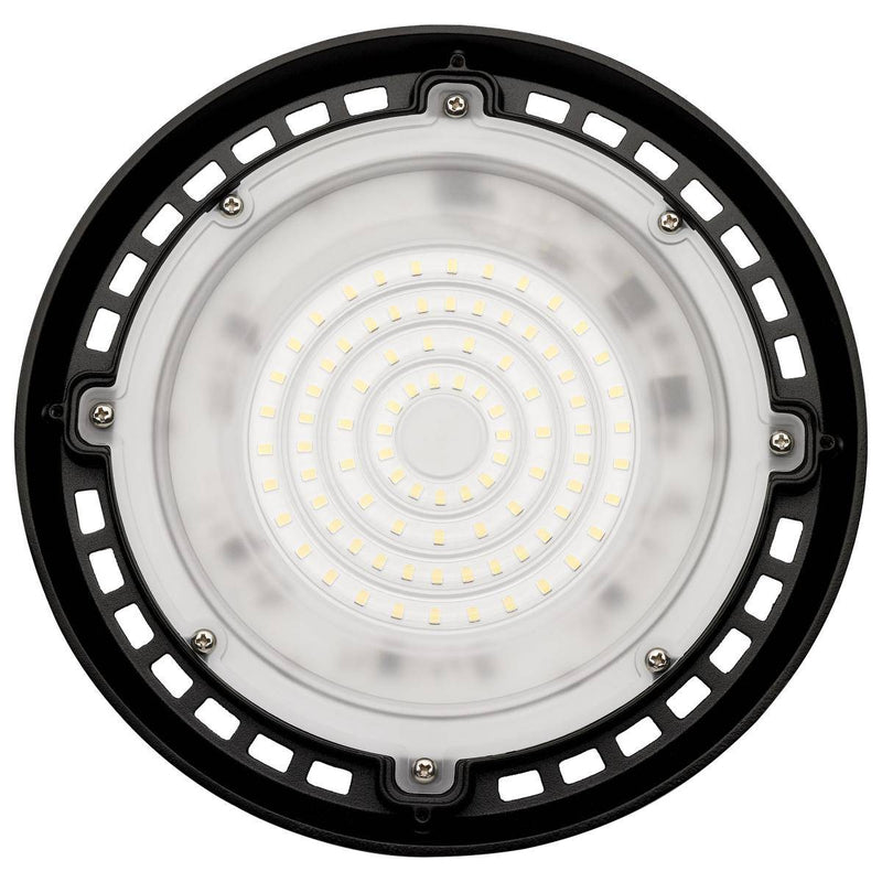 80 Watt; Hi-Pro Shop Light with Plug; 8" Dia.; 5000K; Black Finish; 120 Volt - Green Lighting Wholesale