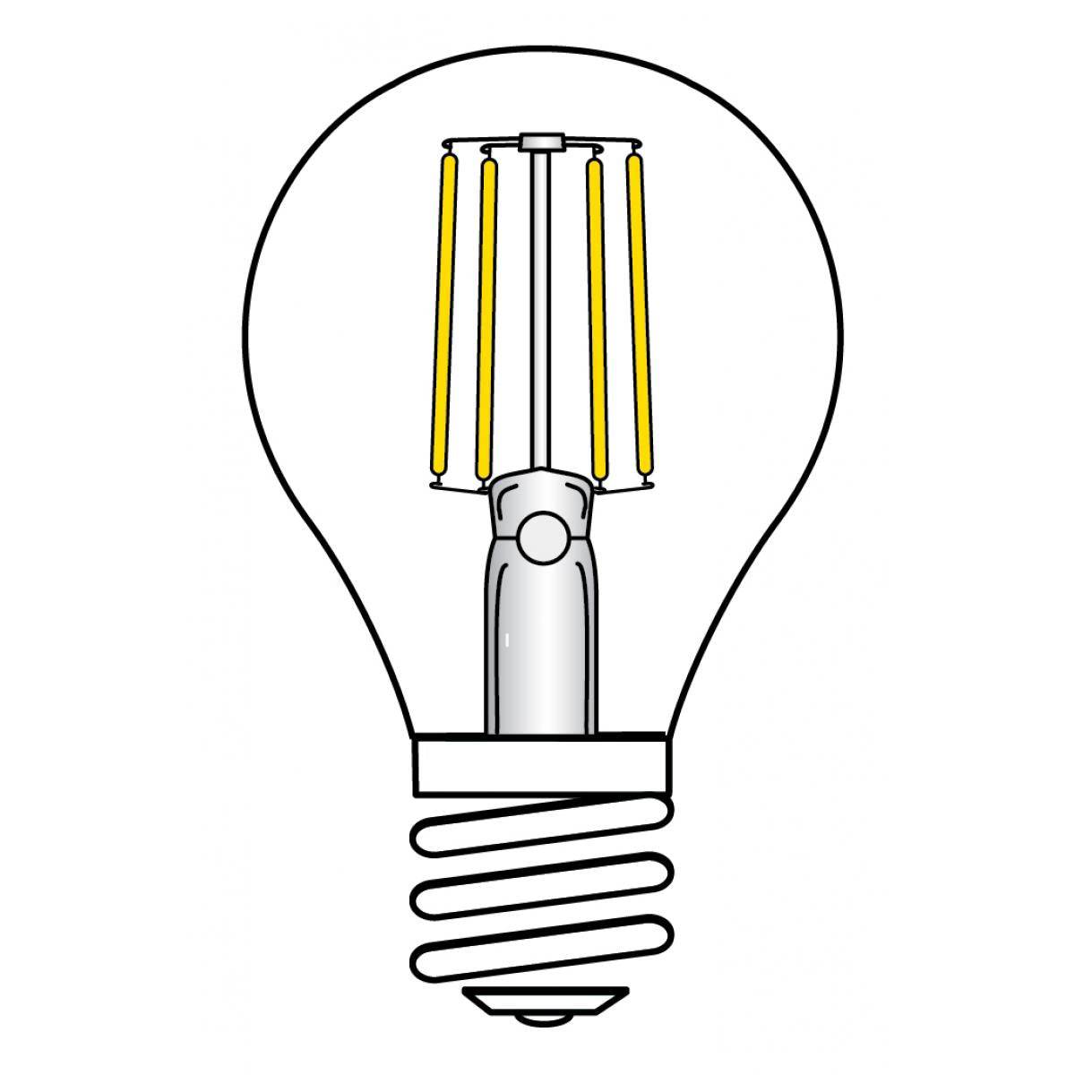 4.5 Watt A19 LED; Amber; Medium base; 2000K; 350 Lumens; 120 Volt - Green Lighting Wholesale