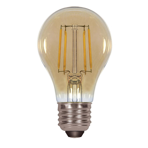 4.5 Watt A19 LED; Amber; Medium base; 2000K; 350 Lumens; 120 Volt - Green Lighting Wholesale