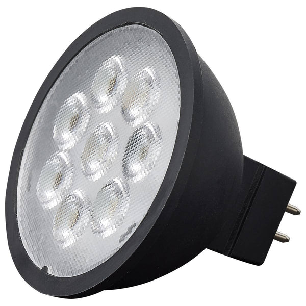 6.5 Watt MR16 LED; Black Finish; 3000K; GU5.3 Base; 500 Lumens - Green Lighting Wholesale, INC
