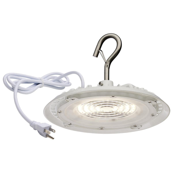 80 Watt; Hi-Pro Shop Light with Plug; 5000K; White Finish; 120 Volt - Green Lighting Wholesale