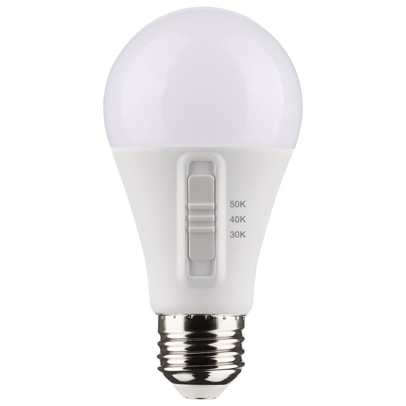 14 Watt LED A19; CCT Selectable; White Finish; 90 CRI - Green Lighting Wholesale, INC