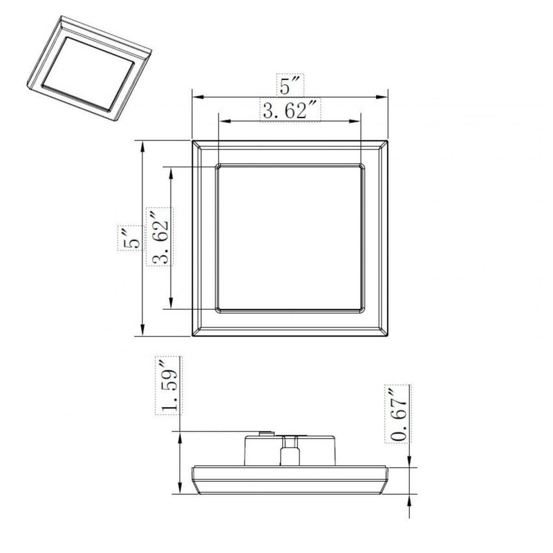 Black 9W; 5in; LED Fixture; CCT Selectable; Square Shape - Green Lighting Wholesale, INC