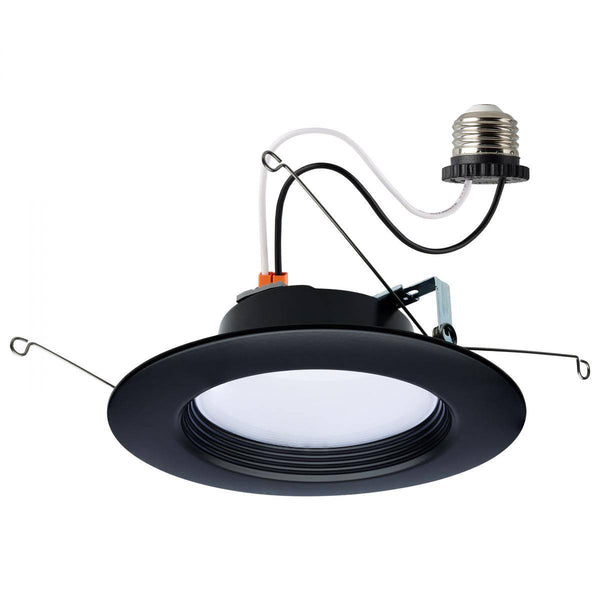 Black 9 Watt; LED Downlight Retrofit; 5-6 Inch; CCT 