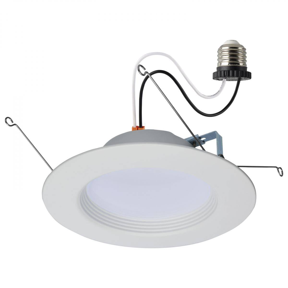 9 Watt LED Downlight Retrofit; 5-6 Inches; CCT Selectable; Round; White Finish; 120 Volt - Green Lighting Wholesale