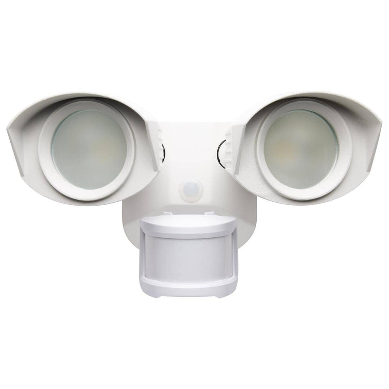 White LED Security Light - Dual Head - 4000K - with Motion Sensor - 120V - Green Lighting Wholesale, INC