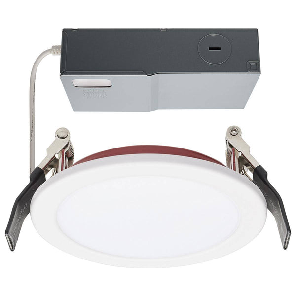 Fire Rated 4 Inch Direct Wire Downlight; Round Shape; White Finish; CCT Selectable - Green Lighting Wholesale, INC