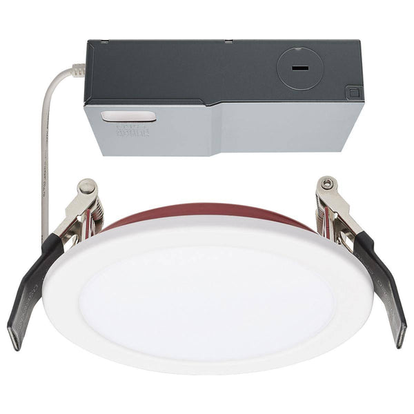 Fire Rated 4 Inch Direct Wire Downlight; Round Shape; White Finish; CCT Selectable