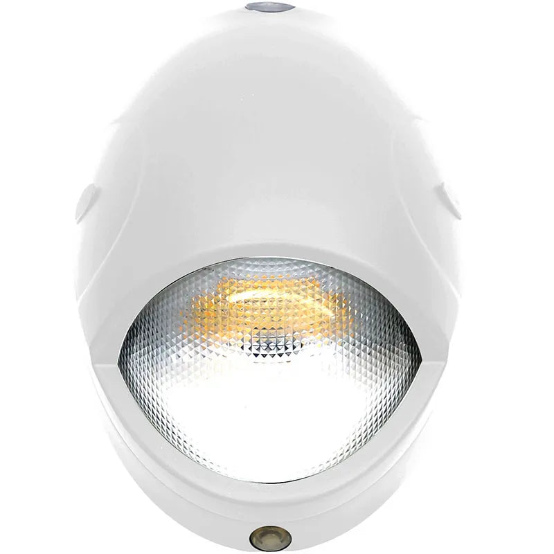 White Decorative Outdoor LED AC/Emergency Wallpack, 15W, CCT