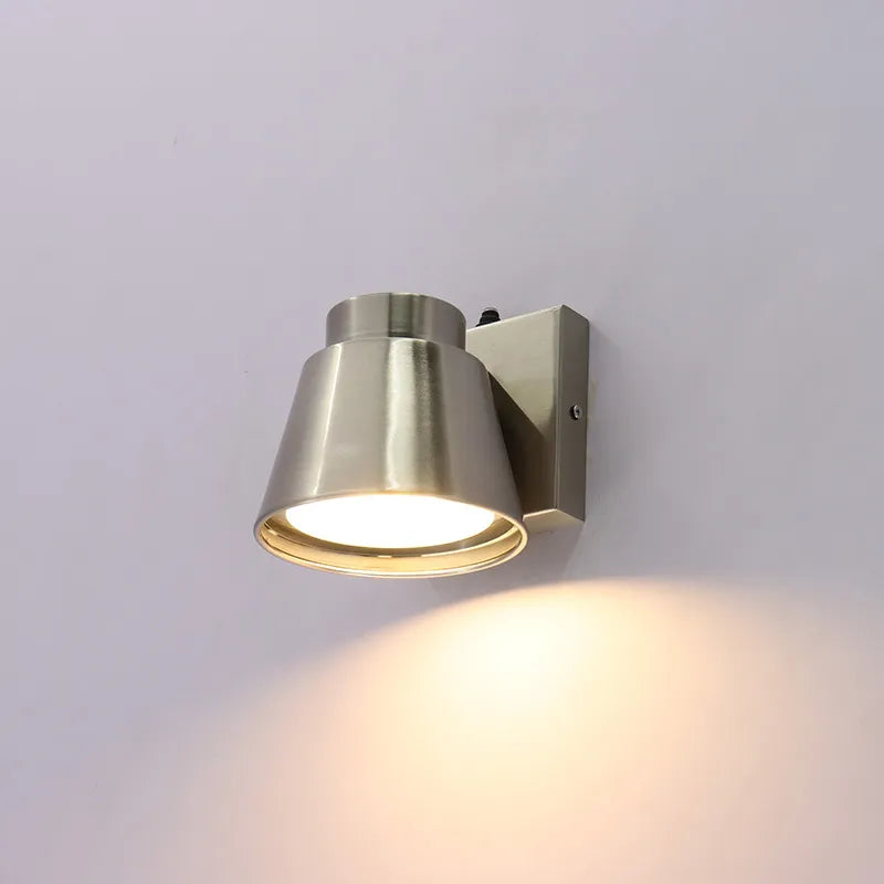 Brushed Nickel 5" Height Mini-Cone Outdoor Wall Sconce 